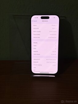 PREDANÉ Dobrý deň Ponúkam na predaj iPhone 16 Pro 128GB - 3
