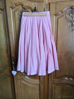 Hearts and found ružová madeirová midi sukňa XS - 3