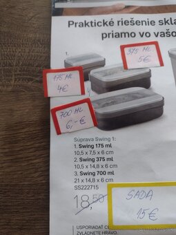 Tupperware swingy v rôznych veľkostiach, nové - 3