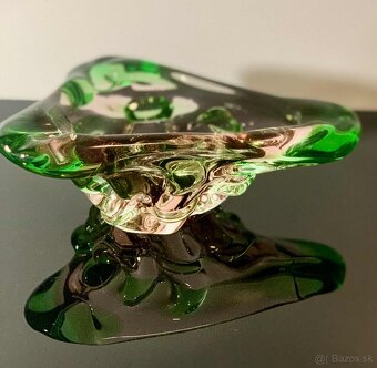 Nádherná miska, popolník z hutného skla návrh Zemek - 3