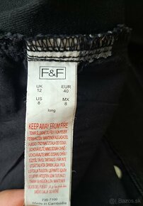 Dámske čierne džínsy F&F č. 40 - 3