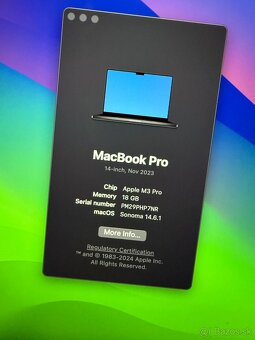 MacBook M3 Pro 14,2" (11jadrový) este v zaruke - 3