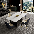 strieborný glamour stôl s mramorovou doskou 180 PREMIUM - 3