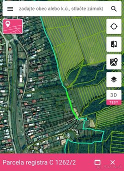 Predám pozemok – Dlhá Lúka, 601 m² + podiel na cest - 3