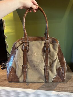 Prada vintage bowling cloth handbag kabelka - 3