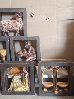 Staré dekoratívne keramické kachle - 3