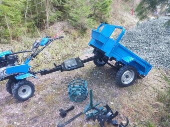 Dvojkolesový malotraktor + rotačná bubnová kosa -vlečka - 3