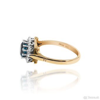 Prsteň z 14k zlata s 1,43ct prírodným Topásom a diamantmi - 3