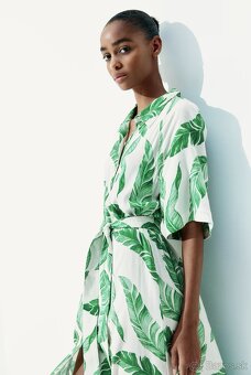 Košeľové šaty H&M so zaväzovacím opaskom,XS - 34 a M - 38 - 3