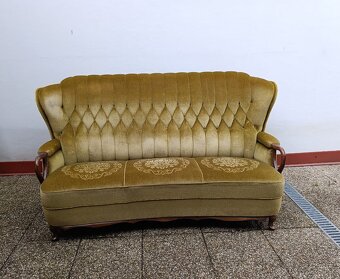 Gauč, sedačka, rustikální nábytek, masív, semiš - 3