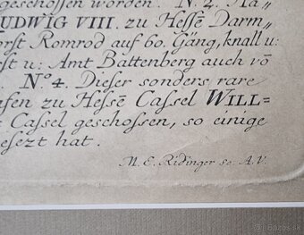 Johan Elias Ridinger medirytina z roku 1740 - 3