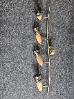 Elegantné stropné svietidlo zlato/drevo so 4 objímkami E24 - 3