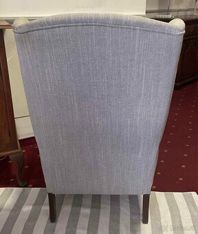 Kreslo, ušiak, textília, drevo, v 107cm, s 65, h 63 - 3