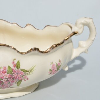Starožitná veľká porcelánová misa - Nezábudky - 3