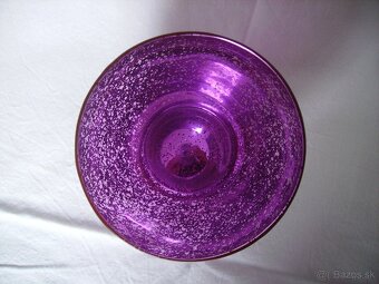 Sklenený fialový svietnik - 3