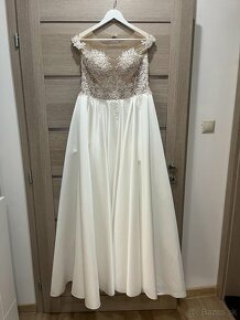 Elegantné svadobné šaty Ivory veľ. 38 + kruh + závoj zdarma - 3