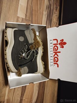 Zimné rieker sivé topánky - 3