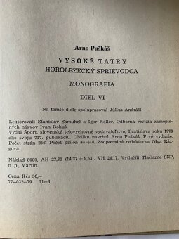 VYSOKÉ TATRY VI - Arno Puškáš 1979 - 100% stav - 3