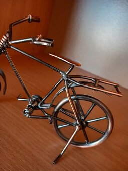 Starý kovový bicykel, dekorácia 18,5x10x8 cm - 3