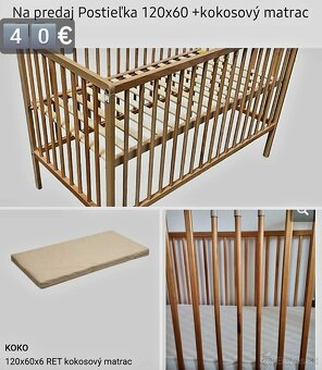 Postieľka 120x60 +kokosový matrac - 3