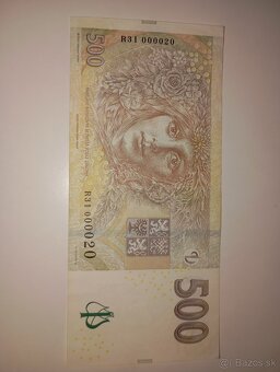 BANKOVKA 500 KČ, VZÁCNĚJŠÍ SÉRIE R, PĚKNÉ ČÍSLO - 3