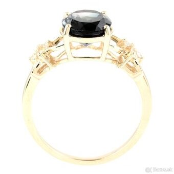 Prsteň zo 14ct žltého zlata s 2,64ct Turmalínom a Zafírmi - 3