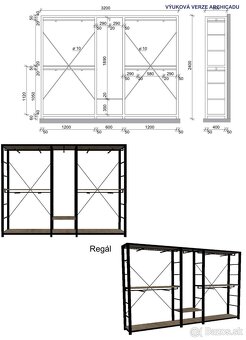 Kovový regál na šatstvo - 3