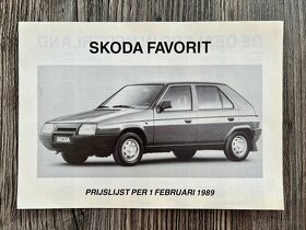 Dobový prospekt Škoda Favorit 136L ( 1989 ) NL - 3