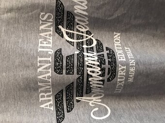 NOVÁ ARMANI jeans sivá pánska mikinka L - 3