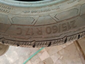 Zimne Continental 215/60 R17C dodavkové zatazove, 2ks - 3