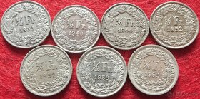 Švajčiarske strieborne 1/2 franky 1907-65 - 3