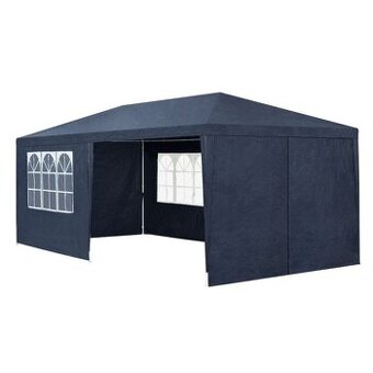 Párty stan 3 x 6 m modrý sivý biely červený - 3