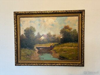 Stará olejomaľba na plátne - 3