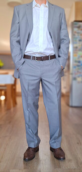 slim fit oblek Daniel Hechter + 2 kravaty - 3