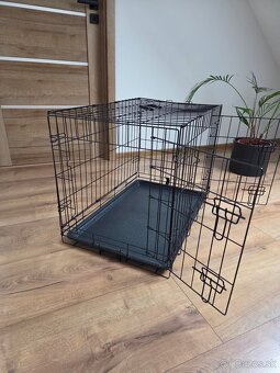 Dog Fantasy klietka skládacia čierná 2 dverová M 75 x 46 x 5 - 3