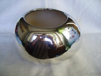 Strieborná keramická misa alebo kvetináč - 3