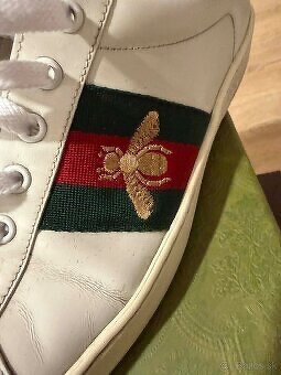 Gucci Men's Ace sneaker white bee. - 3