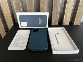 Kozeny kryt iPhone 12, iPhone 12 Pro Letaher Case Blue - 3
