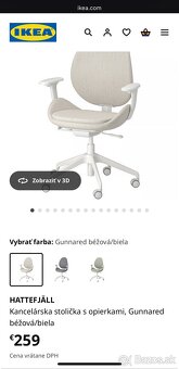 Kancelárska stolička IKEA - staroružová farba - 3