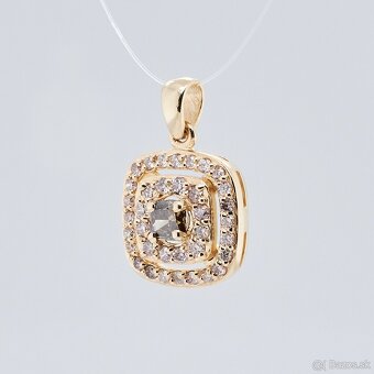 Luxusný prívesok zo zlata s fancy farebnými diamantmi - 3