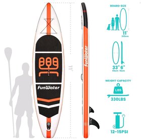 Nový 335 cm paddleboard s príslušenstvom - 3