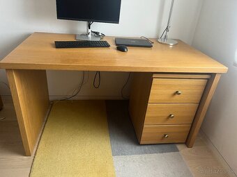 TOP ZĽAVA - Pracovný stôl z masívneho dreva svetlý dub - 3