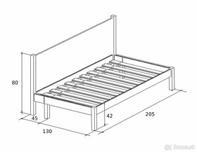 Skladacia pozdĺžna sklápacia posteľ drevený masív 120x200 cm - 3