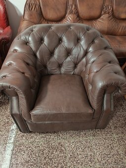CHESTERFIELD ŠTÝL,KOŽENÁ SEDAČKA 3+2+1 - 3