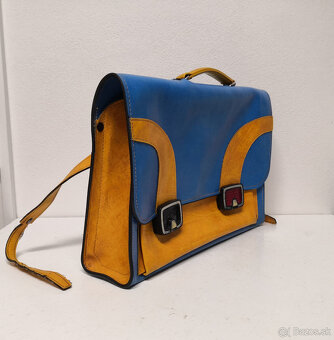 Retro školská taška s pravej kože zachovalá - 3