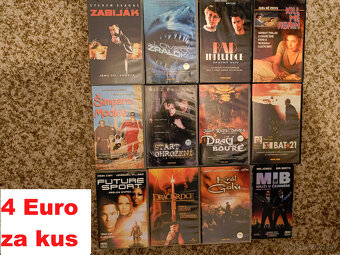 VHS videokazety odskúšané - ceny od 2 € - 3