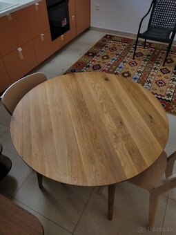 Masívny dubový stol - okrúhly priemer 100cm - 3