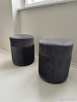 Pufy - tmavosivý zamat - 3