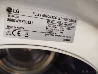 Sušička LG 8 kg na predaj - 3