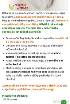 Zavinovacka ergobaby Swadller Natural - 3